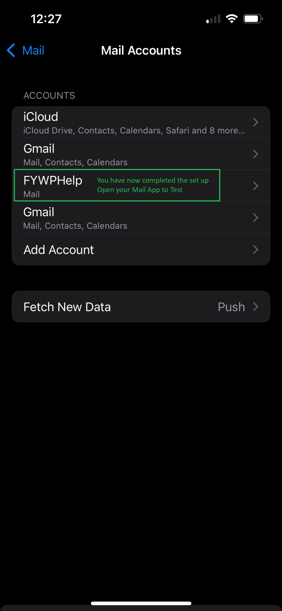 Gmail settings menu screenshot