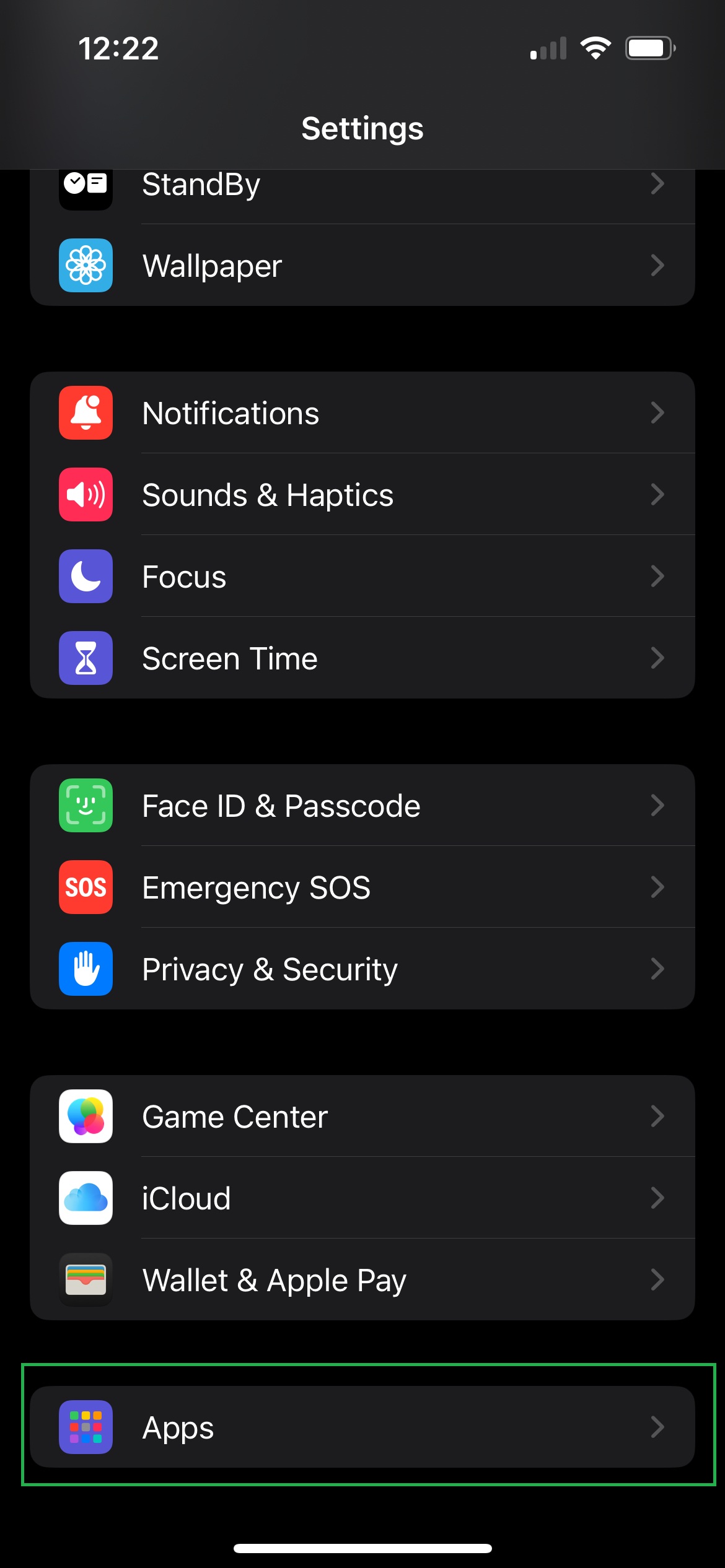 Gmail settings menu screenshot
