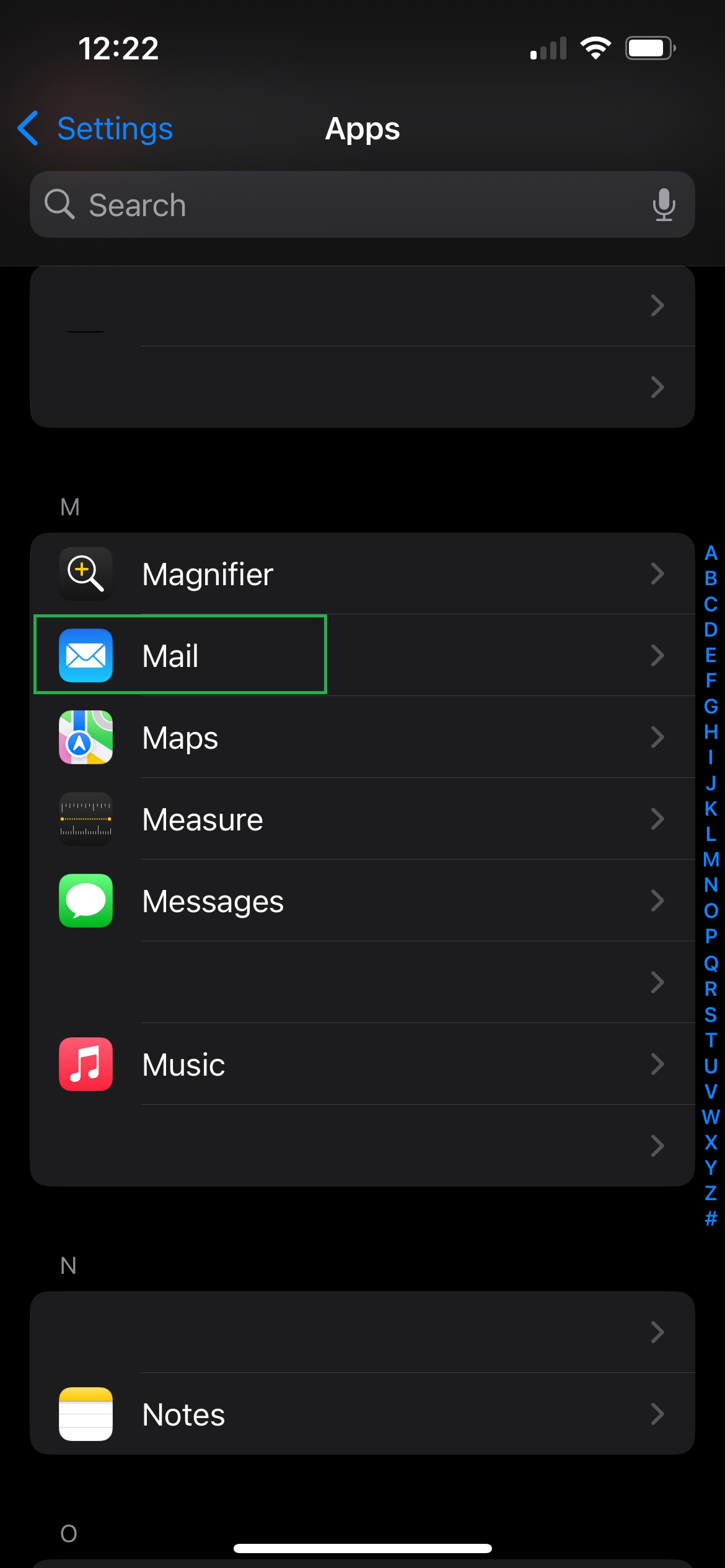 Gmail settings menu screenshot