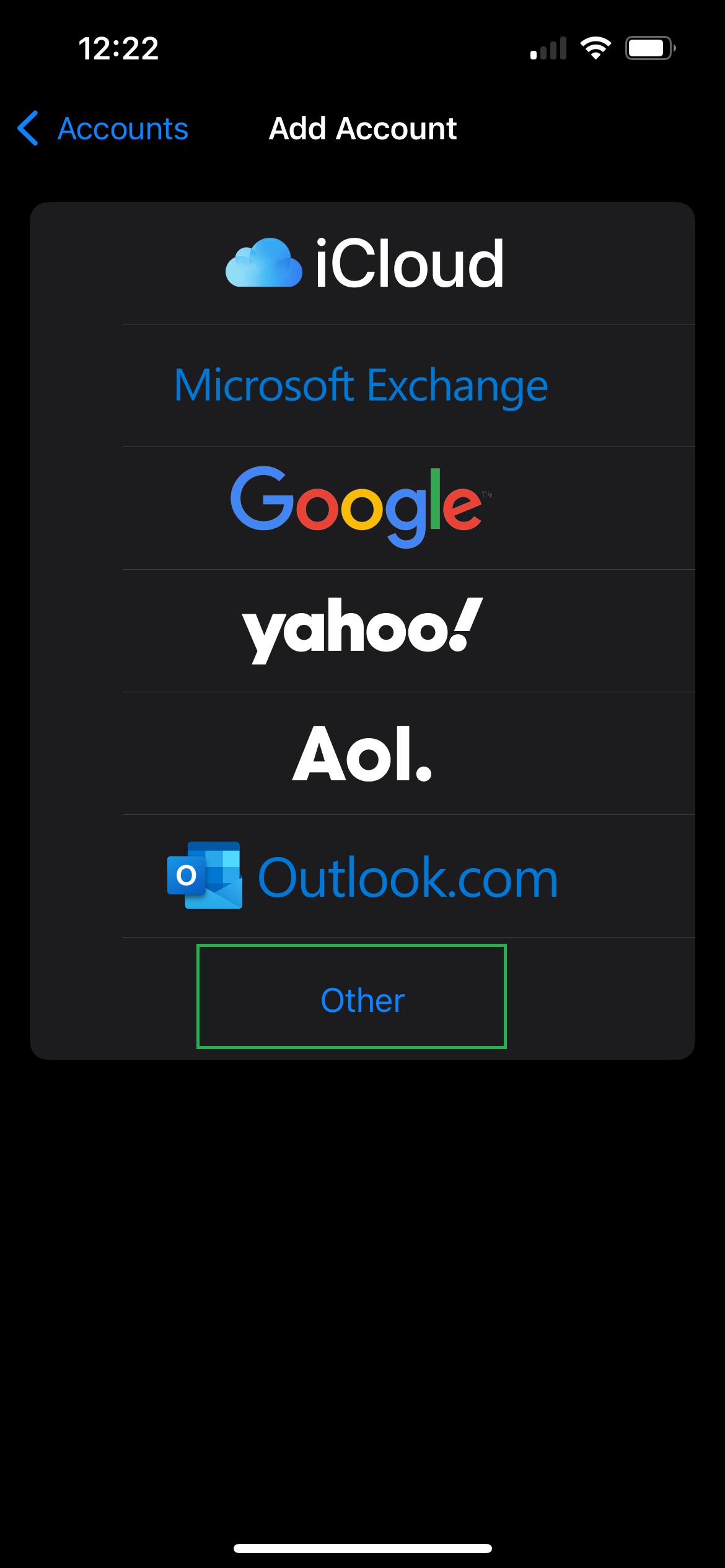 Gmail settings menu screenshot