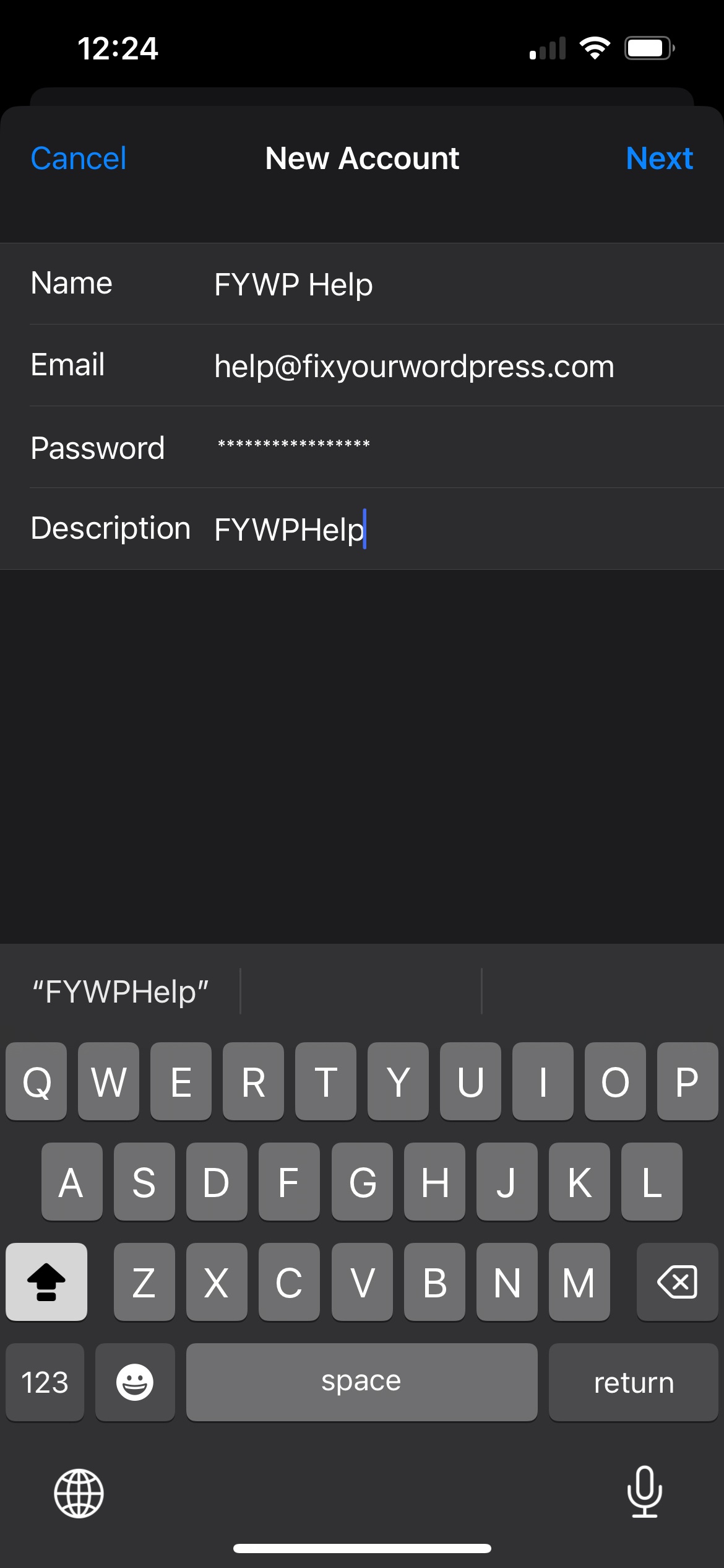 Gmail settings menu screenshot