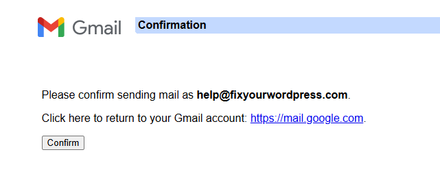Confirm Your E-Mail Address