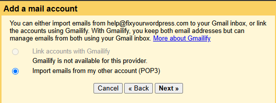 Import Emails' Option